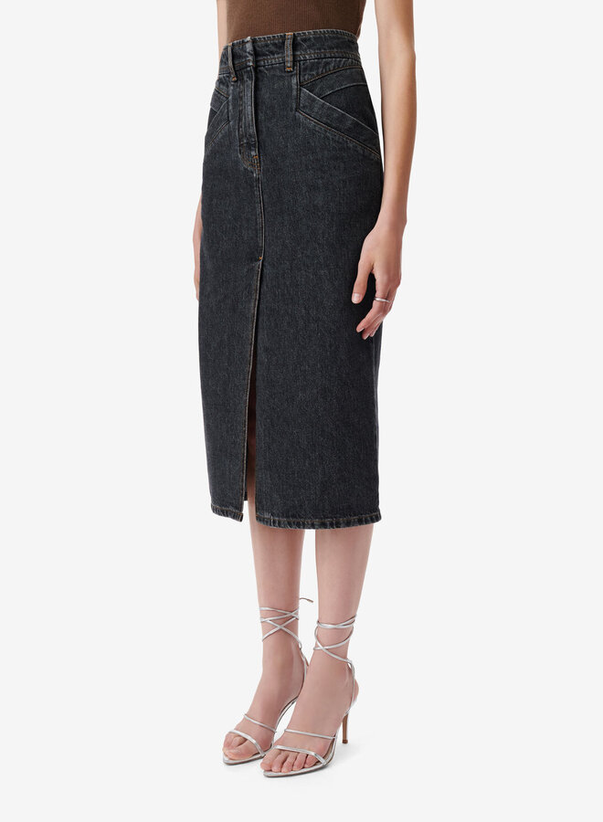 IRO- Clarysse Long Denim Skirt- Black Stone