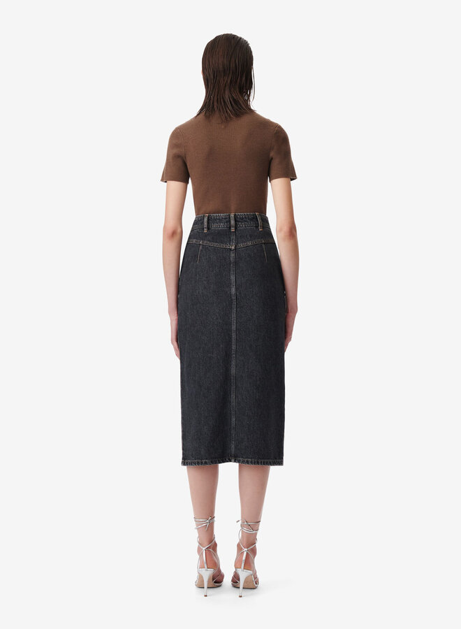 IRO- Clarysse Long Denim Skirt- Black Stone