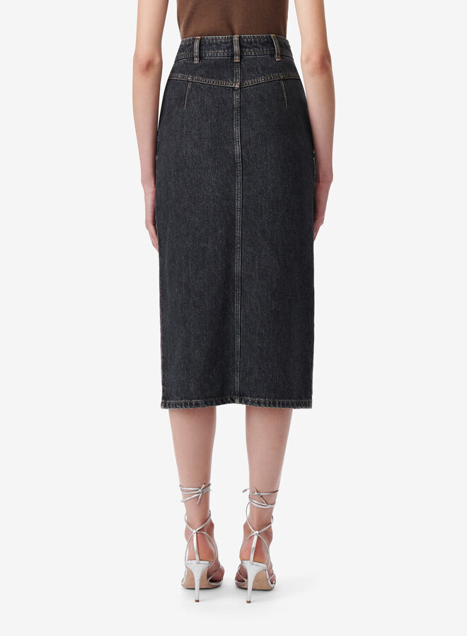 IRO- Clarysse Long Denim Skirt- Black Stone