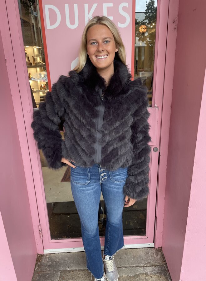 Love Token- Julissa Reversible Jacket- Charcoal