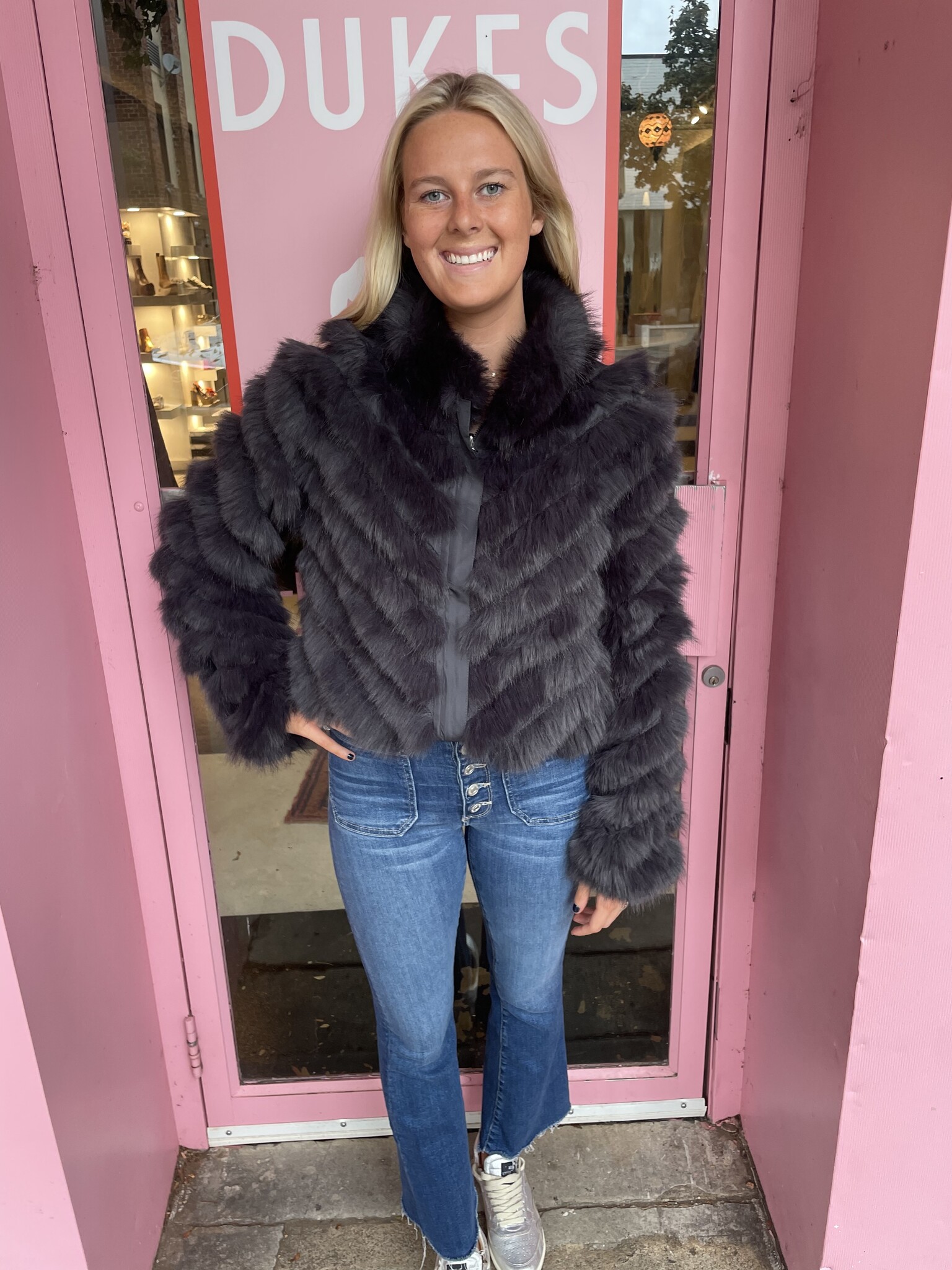 Love Token- Julissa Reversible Jacket- Charcoal - Dukes Online Love Token- Julissa Reversible Jacket- Charcoal - Dukes Online
