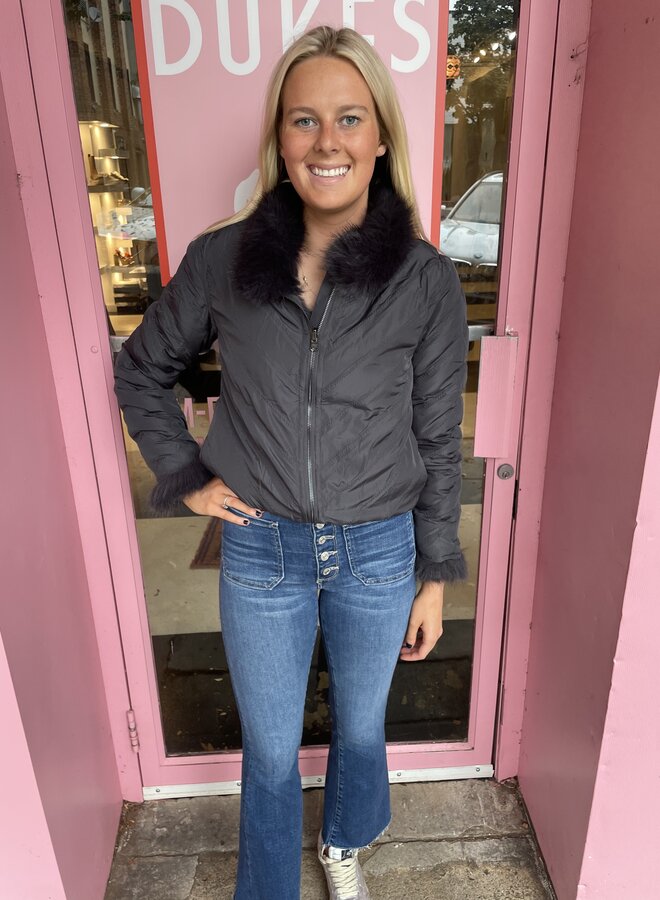 Love Token- Julissa Reversible Jacket- Charcoal