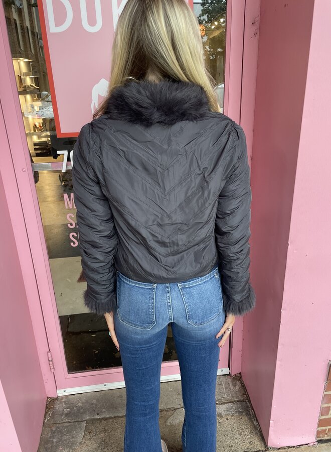 Love Token- Julissa Reversible Jacket- Charcoal