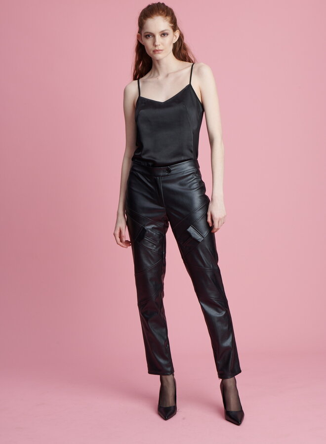 Shug- Ola Vegan Leather Pant- Black