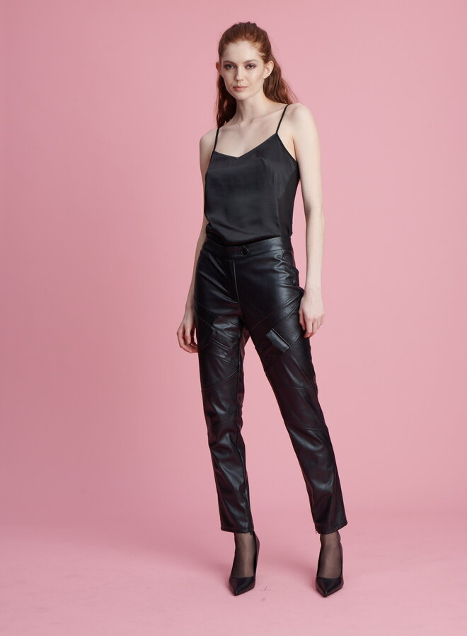 Shug- Ola Vegan Leather Pant- Black