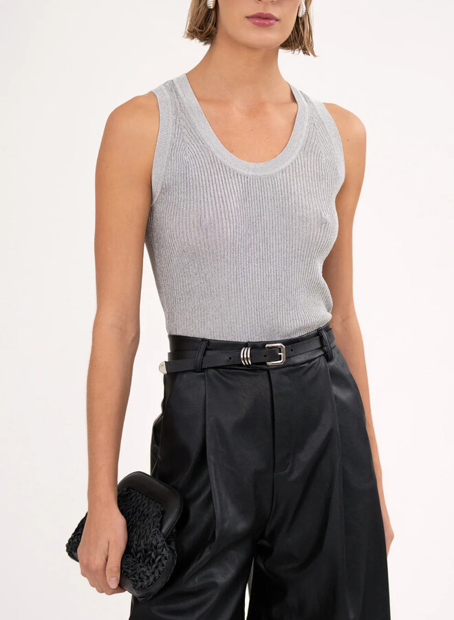 Nonchalant- Liv Crop- Silver