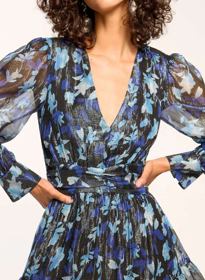 Ramy Brook- Lizbeth V-Neck Ruffle Mini Dress- BLDBC