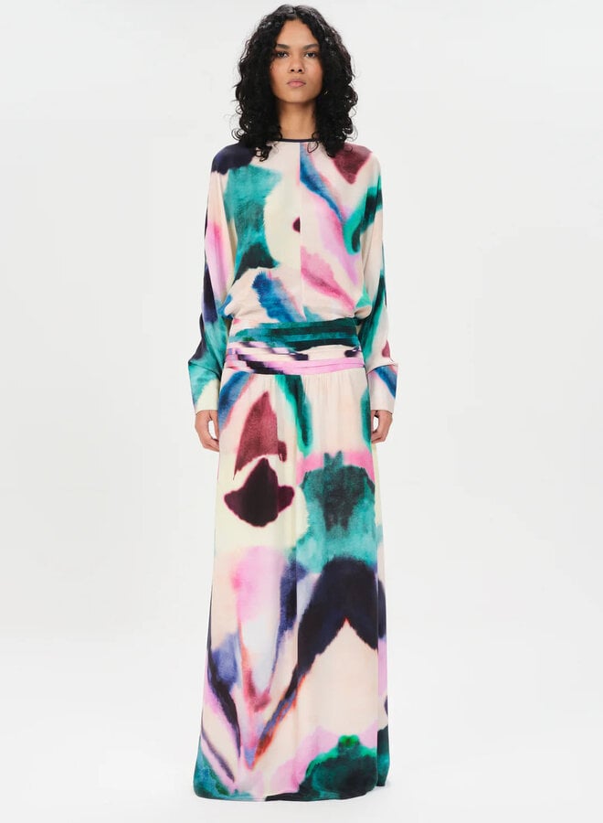 Maria Cher - Madero Cristal Long Skirt Violet Green