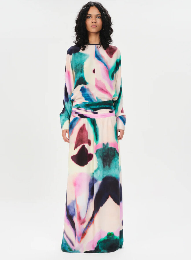 Maria Cher - Madero Cristal Long Skirt Violet Green