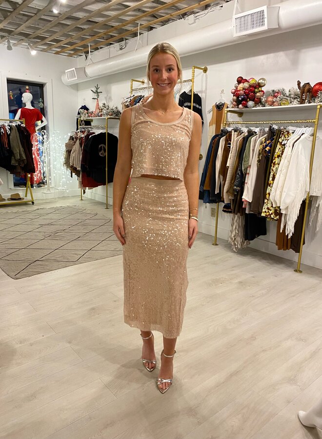 Ramy Brook- Annita Sequin Midi Skirt- NSHIM