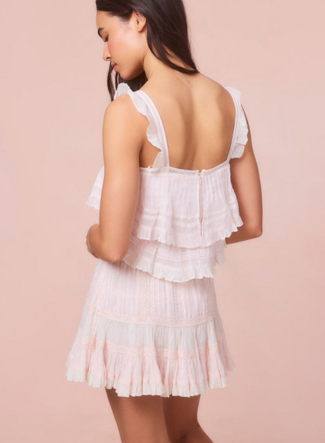 Love Shack Fancy - Trevina Mini Skirt - Tea Rose Pink