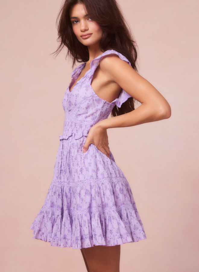 Love Shack Fancy - Presline Mini Dress - Lilac Dream