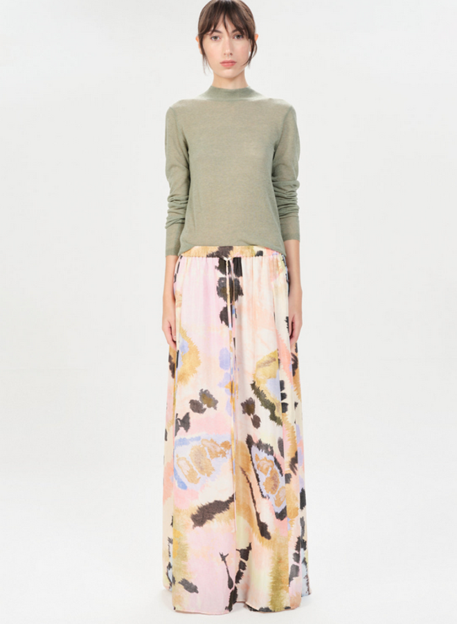 Maria Cher- Pergamino Trudy Long Skirt- Salmon Blue
