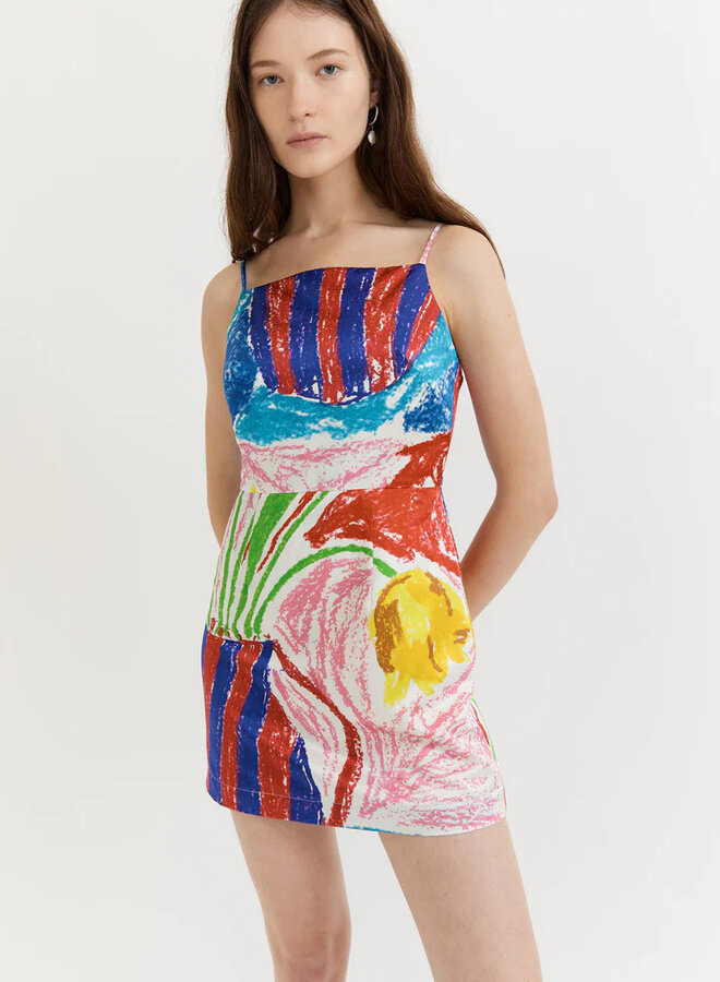 Gary Bigeni- Colin Pinafore Dress- Yellow Tulips