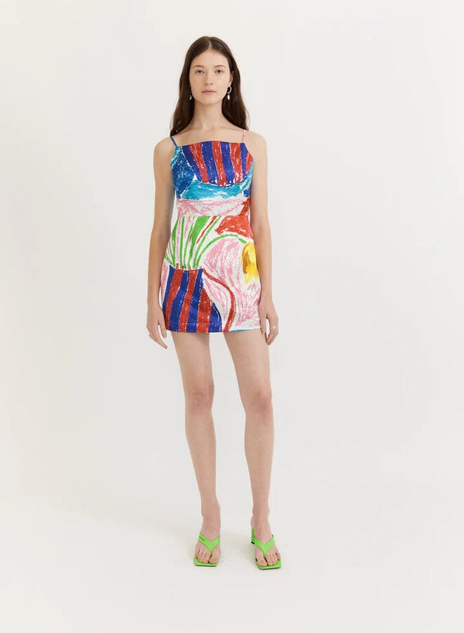 Gary Bigeni- Colin Pinafore Dress- Yellow Tulips