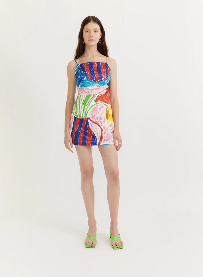 Gary Bigeni- Colin Pinafore Dress- Yellow Tulips