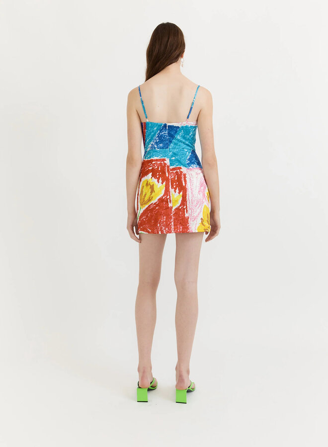 Gary Bigeni- Colin Pinafore Dress- Yellow Tulips