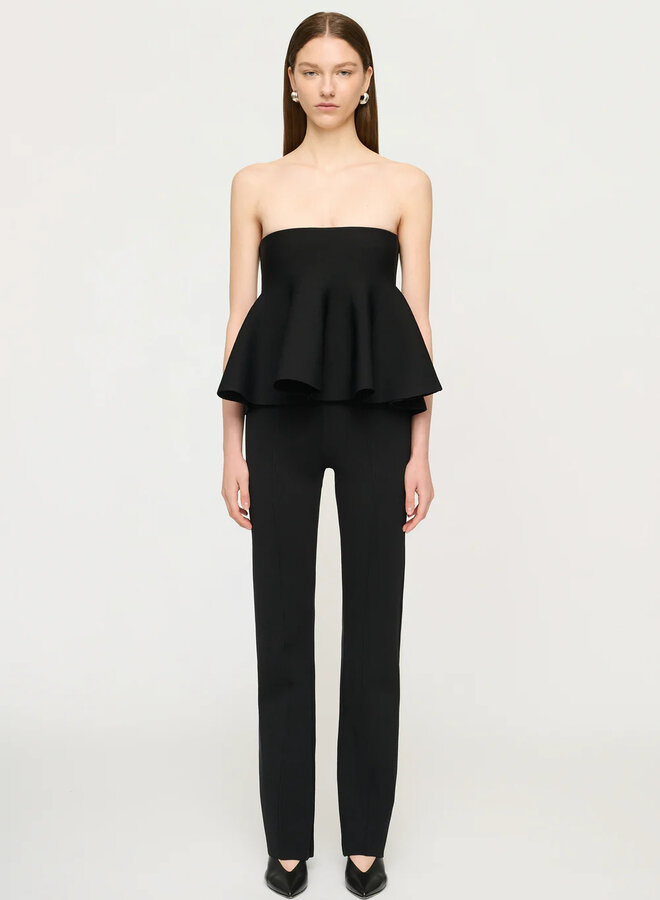 Clea- Abigail Crepe Knit Top- Black