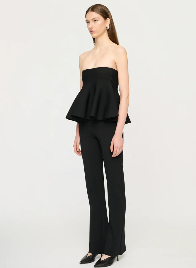 Clea- Abigail Crepe Knit Top- Black