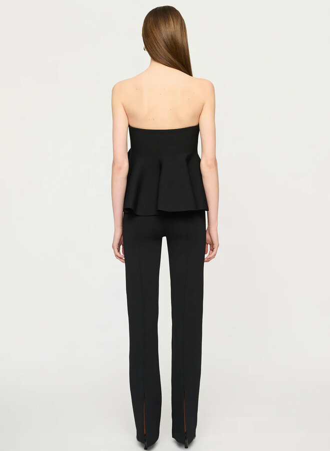 Clea- Abigail Crepe Knit Top- Black