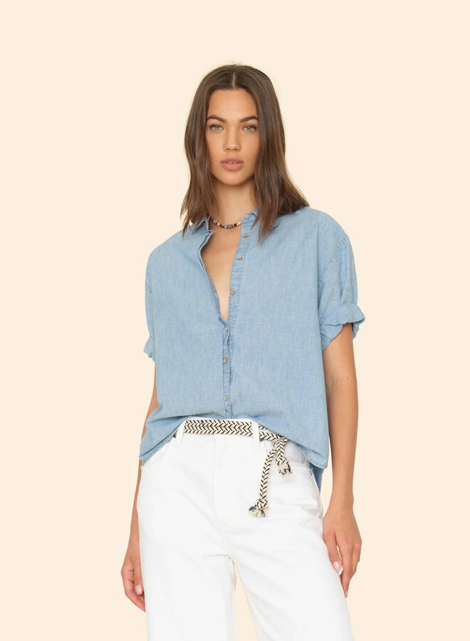 Xirena- Channing Shirt- Dusty Blue
