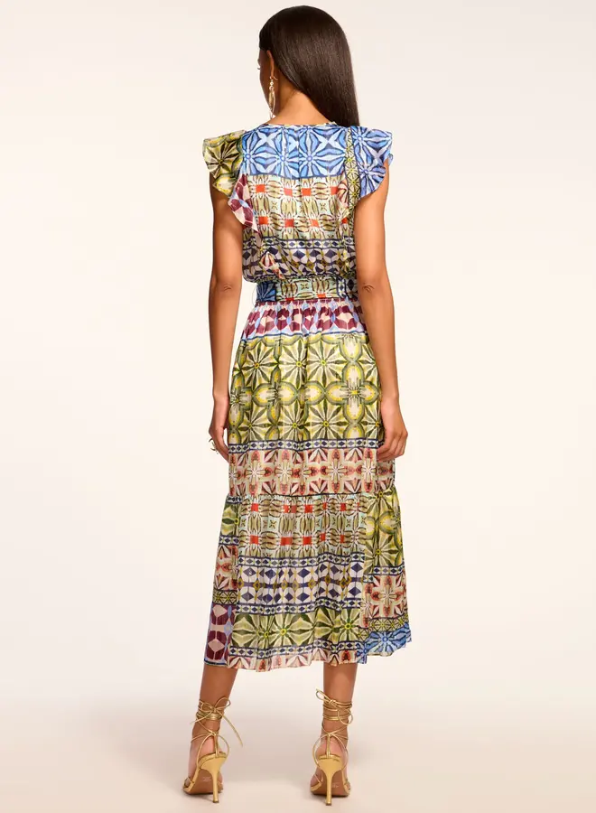 Ramy Brook- Angelika Midi Dress- Ribbon Blue Combo
