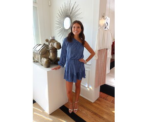 silky navy blue dress Strapless Navy Silk-Satin Gown Vermilion