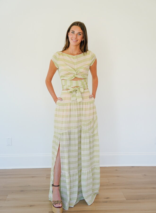 Shug- Eadie Maxi Skirt- Apple/Pink