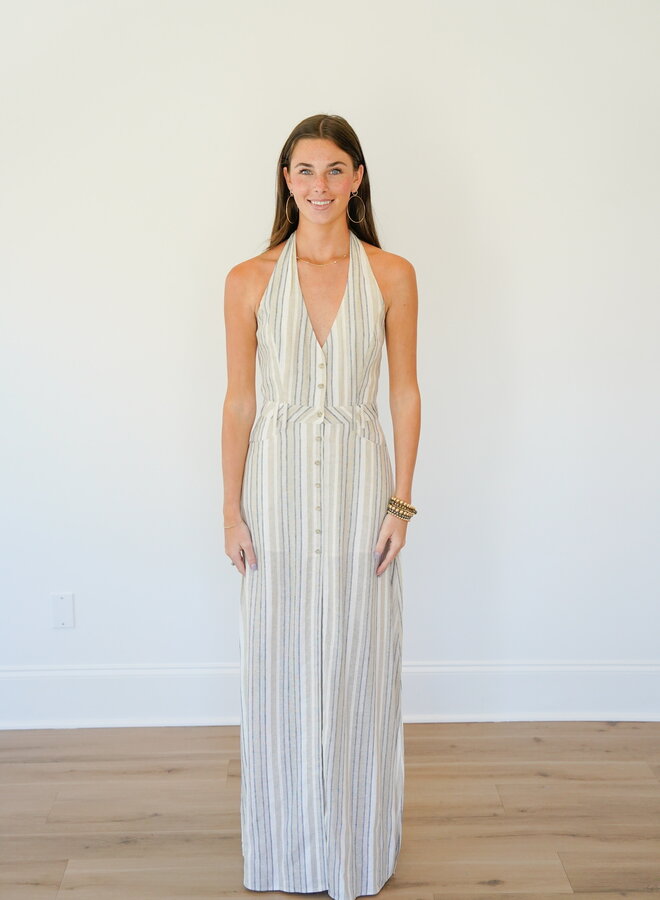 Shug- Marleigh Maxi- Beige/Navy Stripe