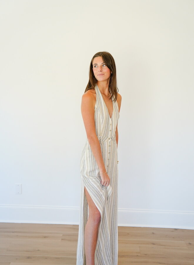 Shug- Marleigh Maxi- Beige/Navy Stripe