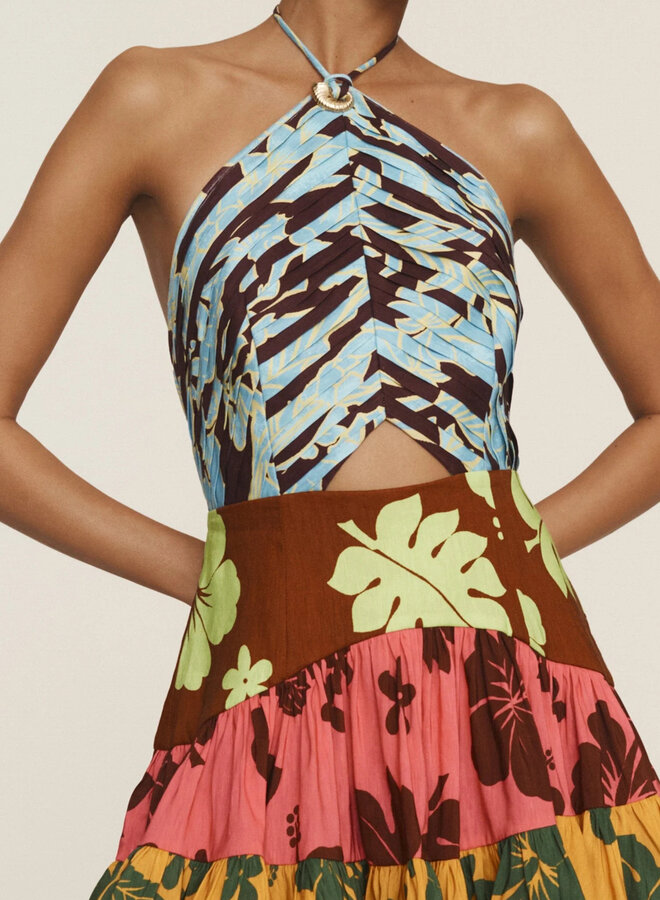 Alemais- Poppy Spliced Mini Dress- Multi
