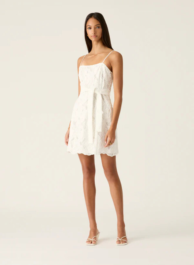 Mos The Label- Luna Embroidery Mini Dress- White