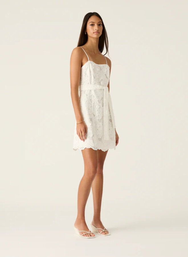 Mos The Label- Luna Embroidery Mini Dress- White