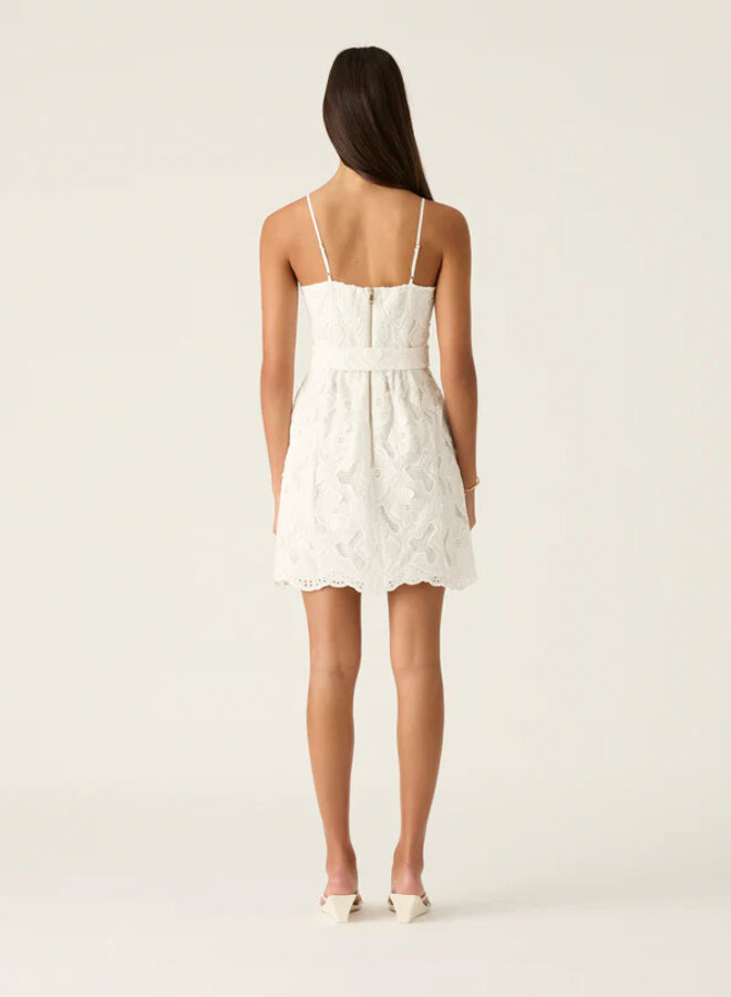 Mos The Label- Luna Embroidery Mini Dress- White