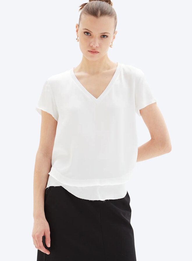 CHRLDR- Ava V- Neck- White