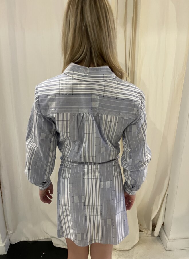 Ramy Brook- Sariah Dress- Navy Patchwork