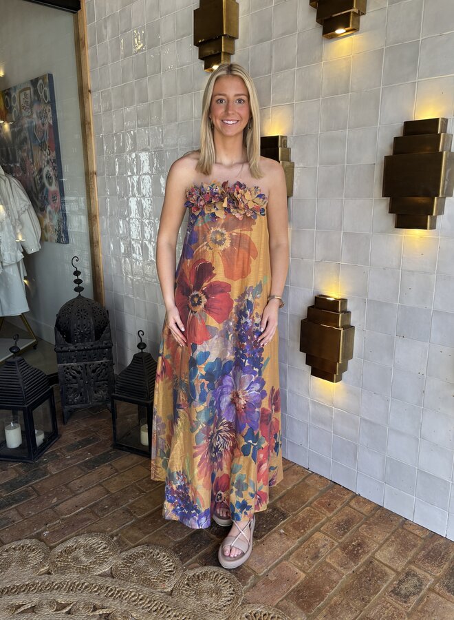 Mos The Label- Grace Strapless Dress- Grace Print