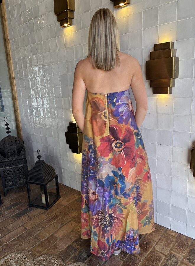 Mos The Label- Grace Strapless Dress- Grace Print