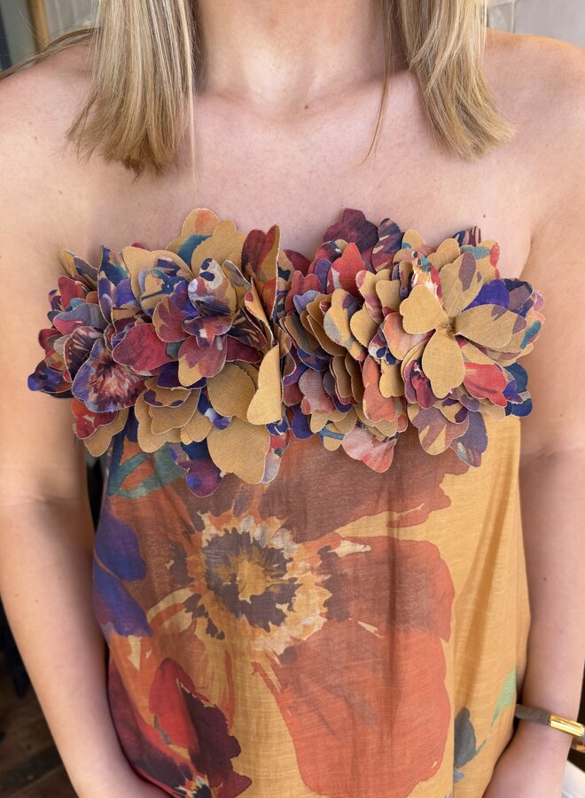 Mos The Label- Grace Strapless Dress- Grace Print