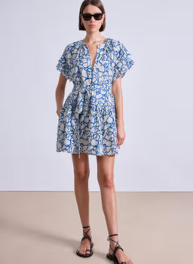 Apiece Apart- Morgan Mini Dress- Lace Floral Flax