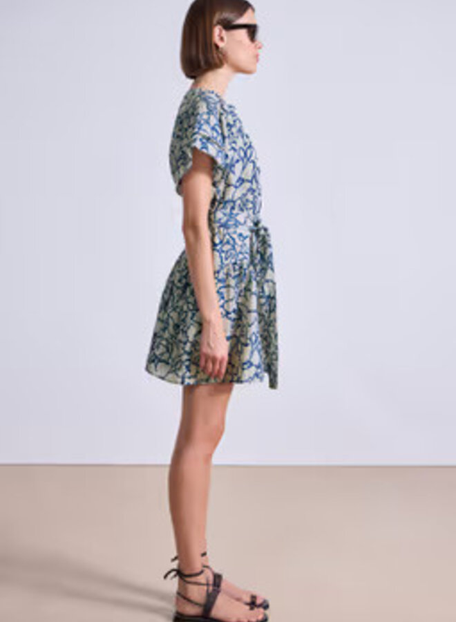 Apiece Apart- Morgan Mini Dress- Lace Floral Flax