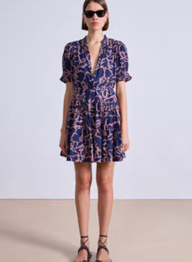 Apiece Apart- Las Almas Dress- Large Lace Floral Navy