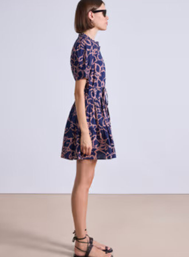 Apiece Apart- Las Almas Dress- Large Lace Floral Navy