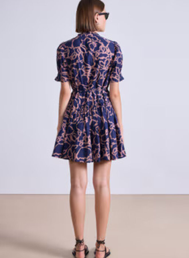 Apiece Apart- Las Almas Dress- Large Lace Floral Navy