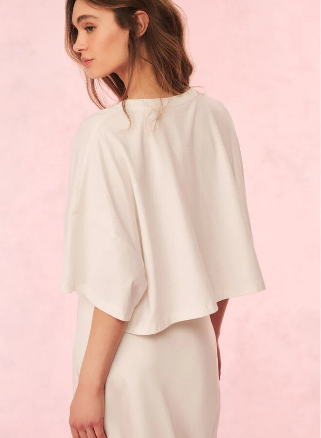 Love Shack Fancy- Angelle Tee- Sugar White