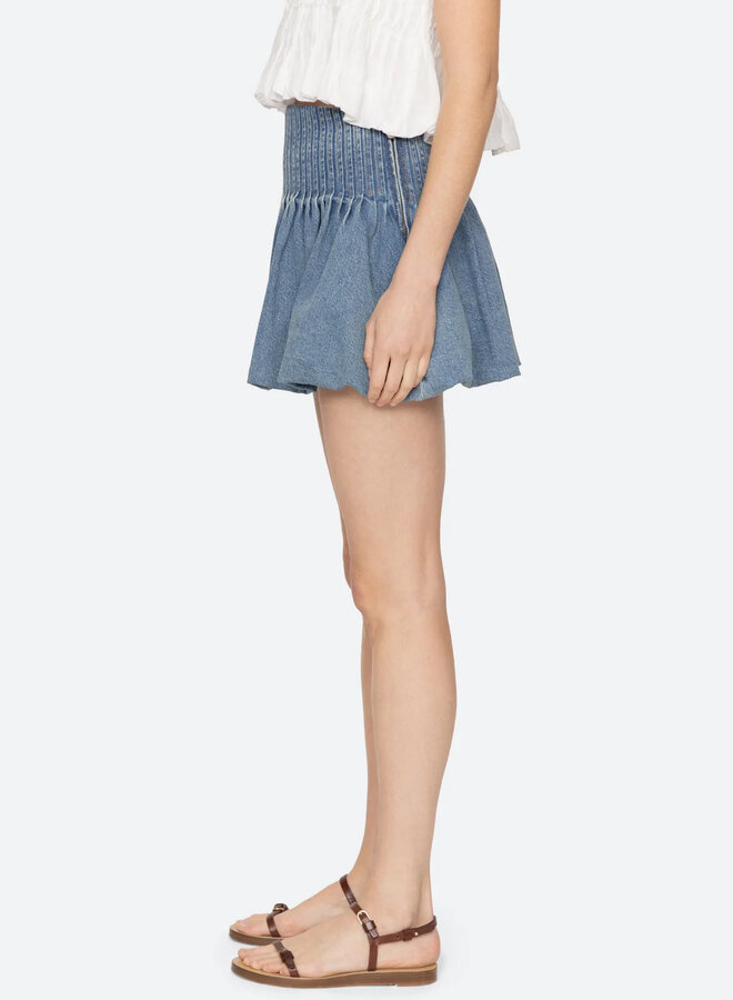 Sea New York- Oli Denim Bubble Skirt- Blue