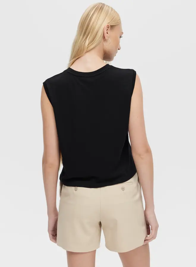 CHRLDR- Maude Sleeveless Muscle Tee- Black