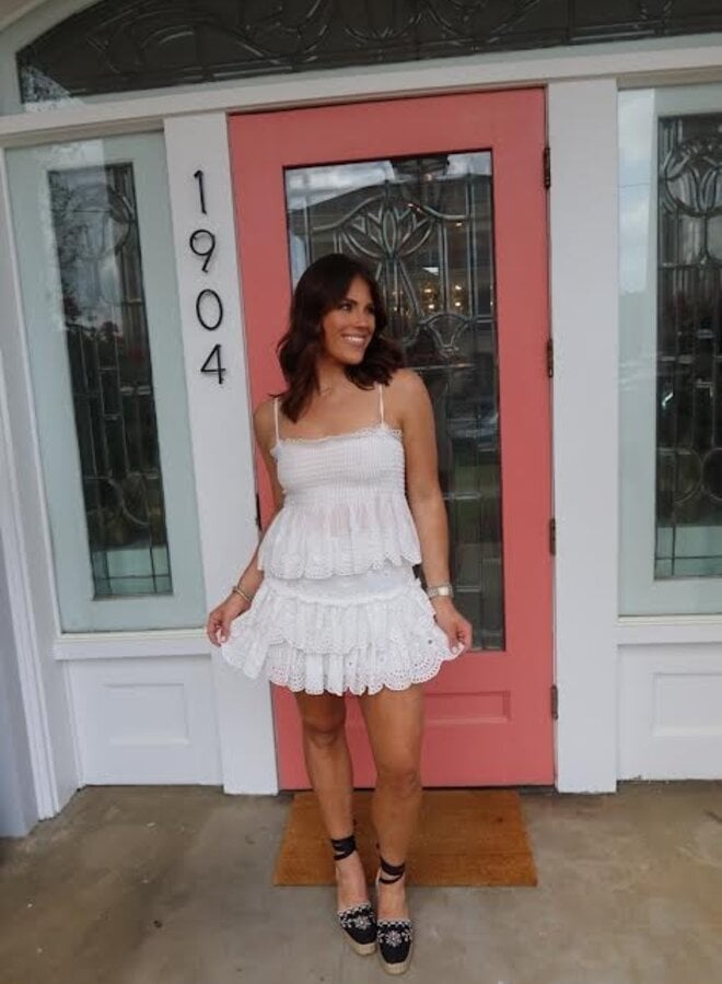 Love Shack Fancy- Shailo Skirt- Optic White