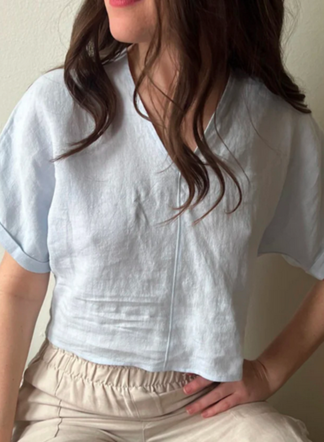 Natalie Busby- Easy Cuff T- Sky