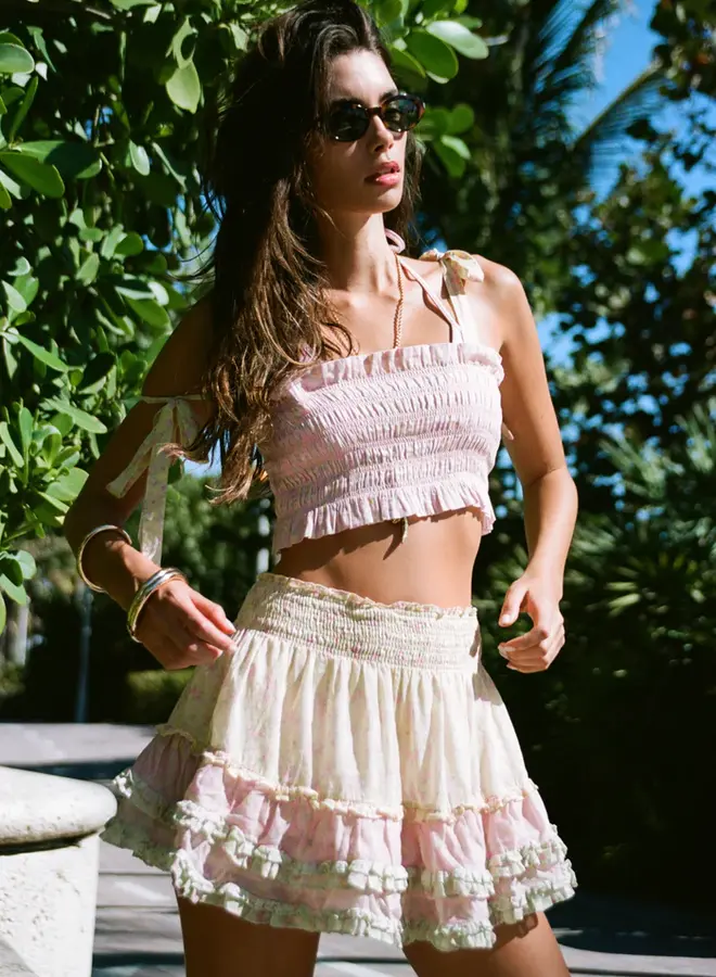Love Shack Fancy- Corbin Top- Pink Lemonade